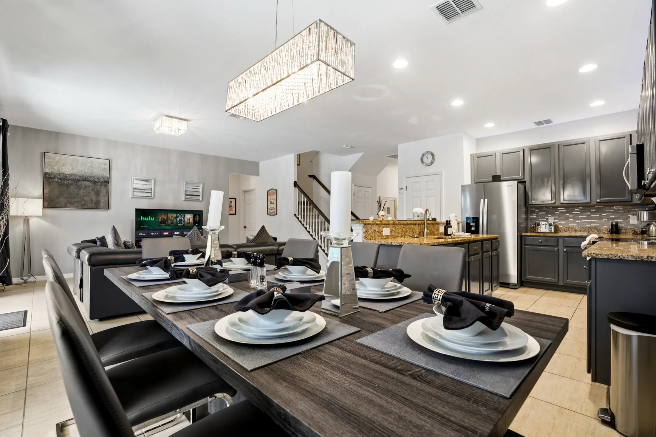 Kitchen, dining and living space at The Watersong Residence