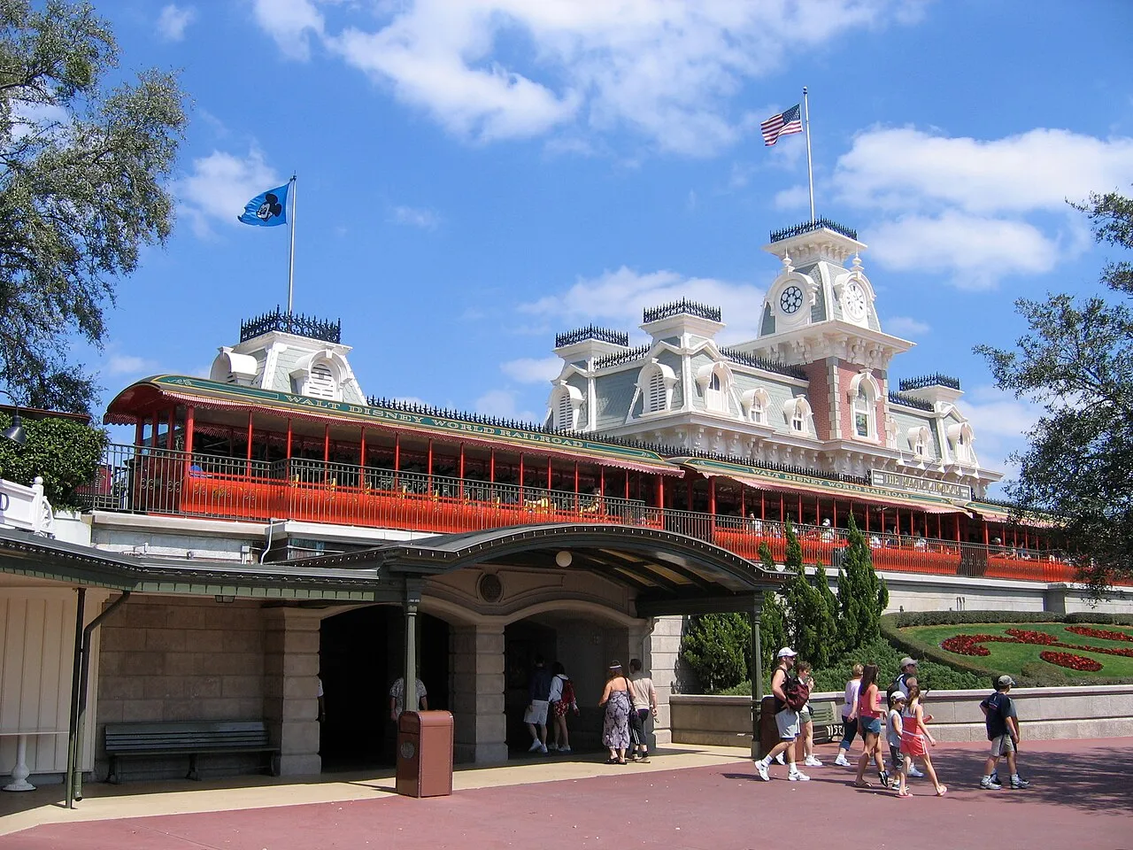 The Main Street train station at the entrance to Magic Kingdom, Walt Disney World — a short drive from the villa